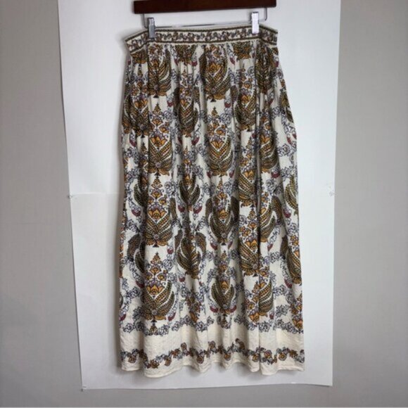 Max Studio Women’s M/L Multicolour Patterned Skirt Autumn Boho Coastal Longline - Picture 7 of 7